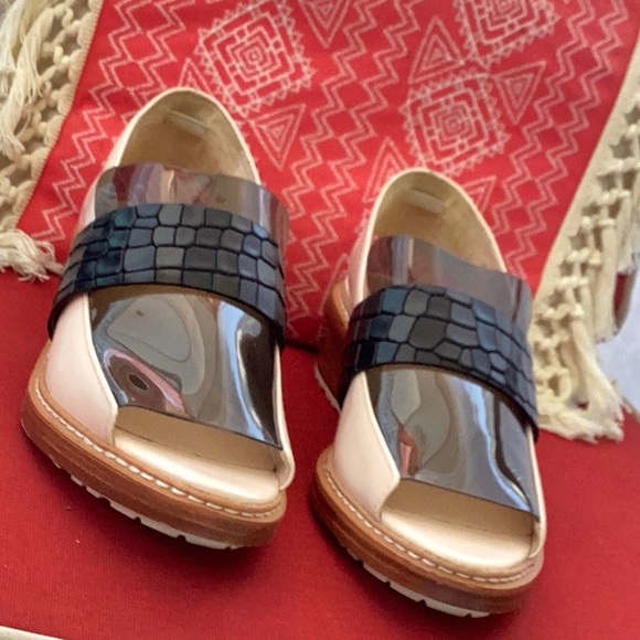 🏷️ NIB | 🇮🇹3.1 PHILLIP LIM Leather & Croc Peep-Toe Slingback, Sz 40 - Picture 4 of 12